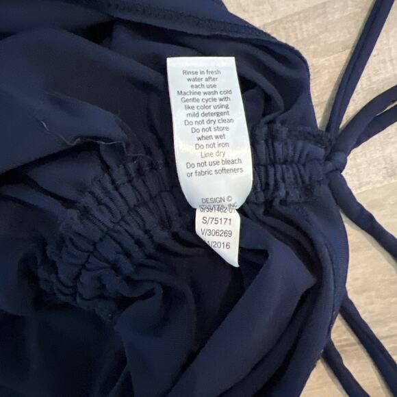 Athleta‎ Navy Blue Half Zip Tank Top Ruched Drawstring Sleeveless - Picture 7 of 8